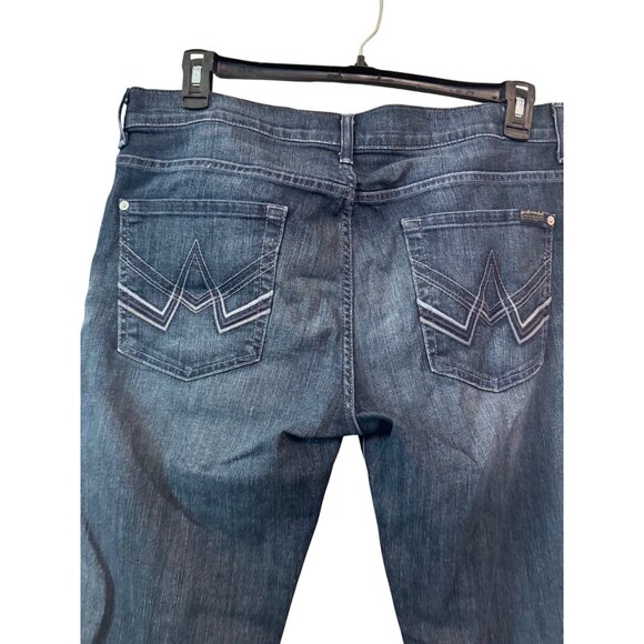 Seven For All Mankind Mens Standard Jeans Size 34 Dark Wash Classic Blue Denim - Picture 6 of 7